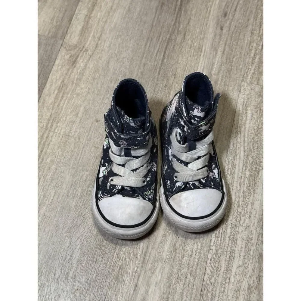 Converse All Star High Top Unicorn Toddler Sneakers Size 5 Lace‎ Up Hook & Loop.